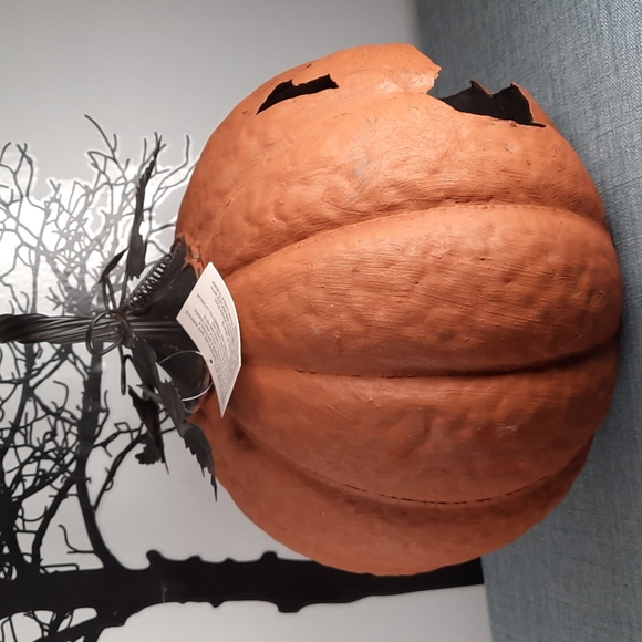 Large Rustic Painted Jack O' Lantern 3D Indoor Outdoor Porch Halloween NWT - Picture 4 of 7